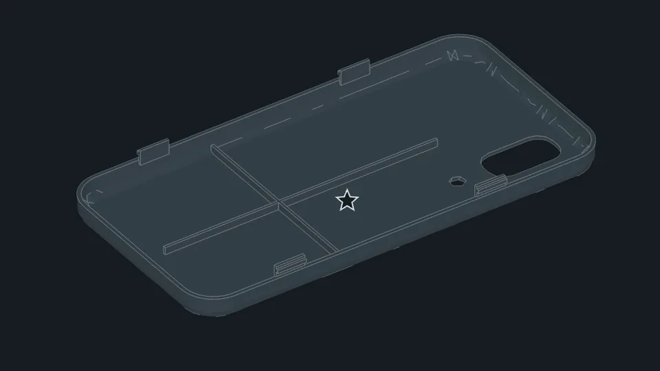 The AI's predicted fill of a phone back cover, blue at the gate to red at the last spot to fill